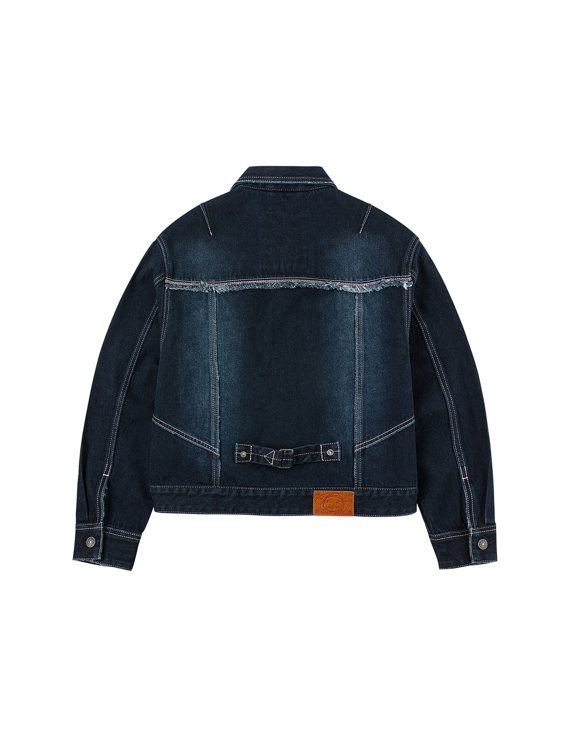 海鸥贴布刺绣宽版洗水牛仔外套