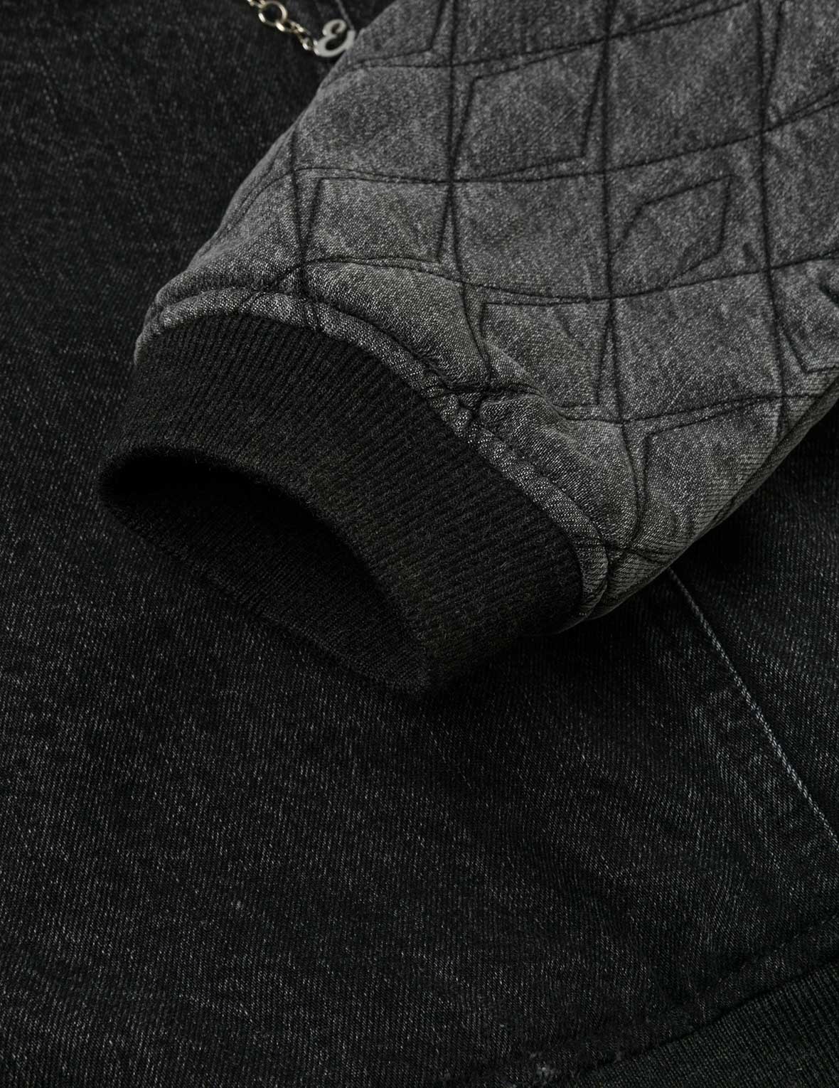 海鸥刺绣时尚版型连帽夹棉牛仔外套