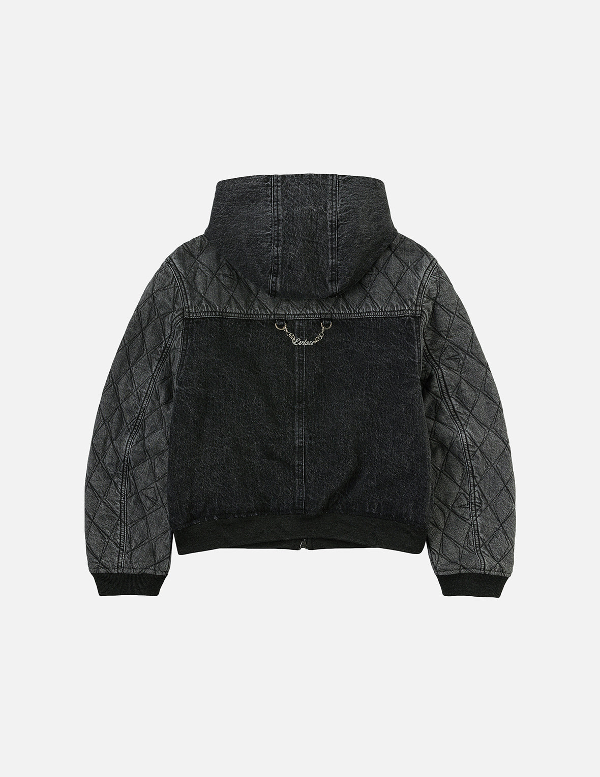 Seagull Embroidery Fashion Fit Hooded Padded Denim Jacket