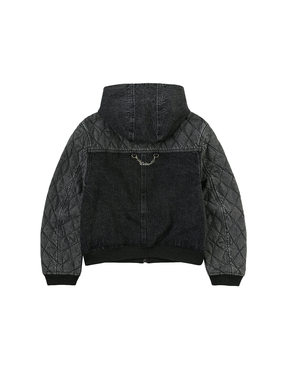 海鸥刺绣时尚版型连帽夹棉牛仔外套