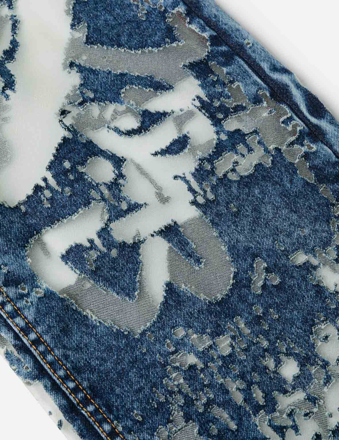 海鸥刺绣时尚版型烧花牛仔裤