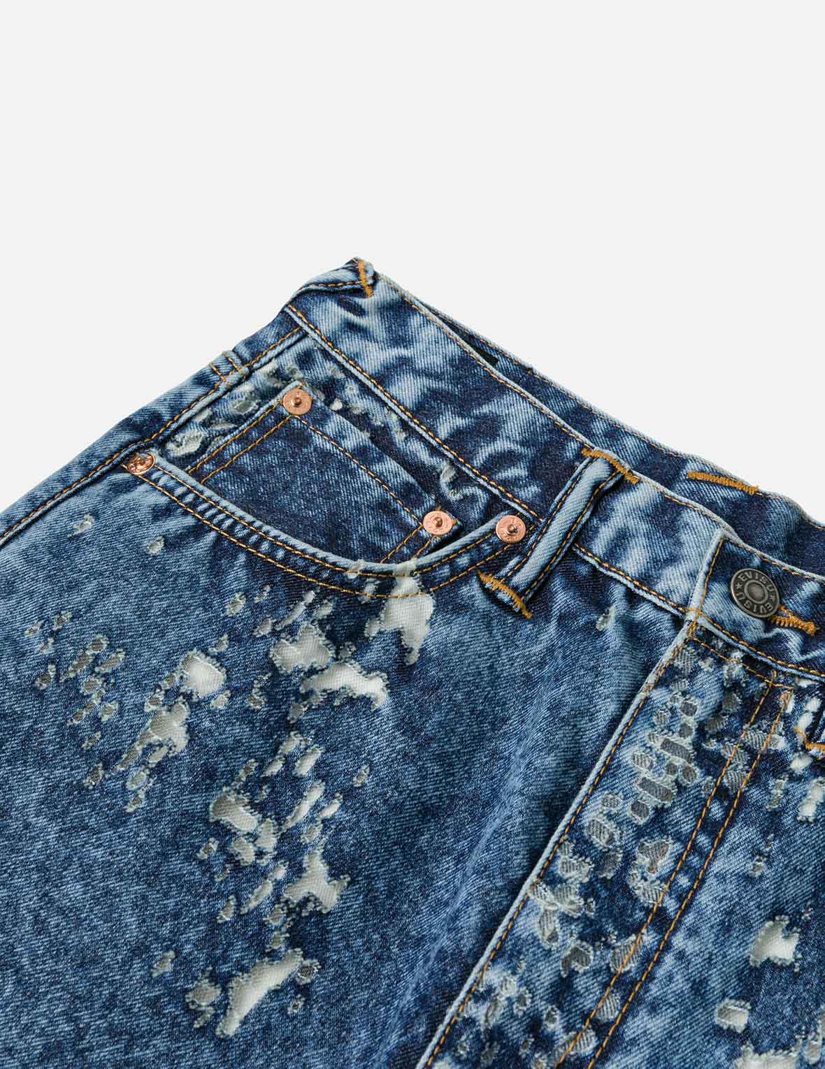 海鸥刺绣时尚版型烧花牛仔裤