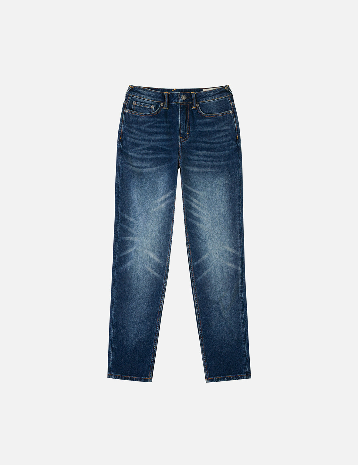 镂空毛茸茸小猫和海鸥刺绣宽版休闲牛仔裤