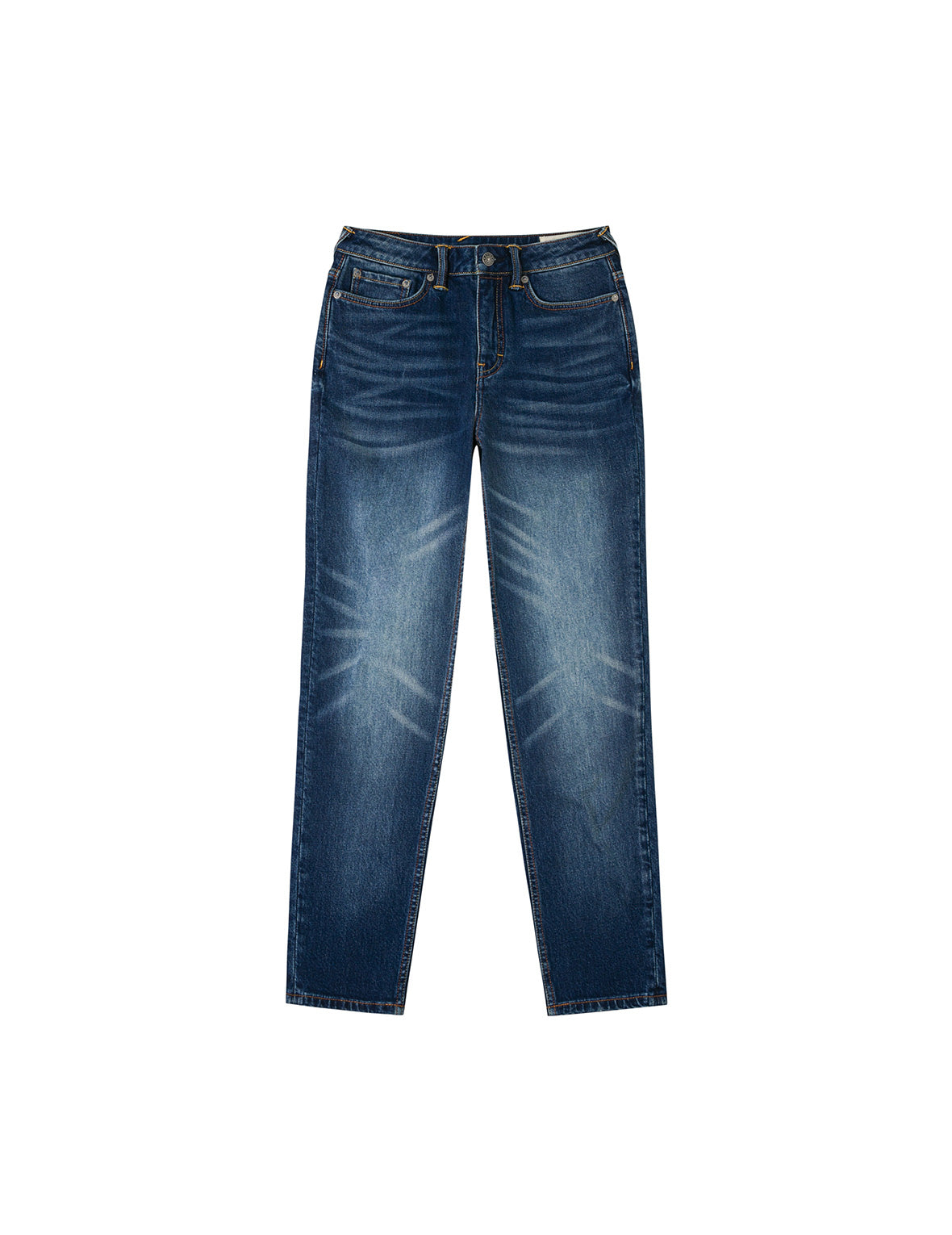 镂空毛茸茸小猫和海鸥刺绣宽版休闲牛仔裤