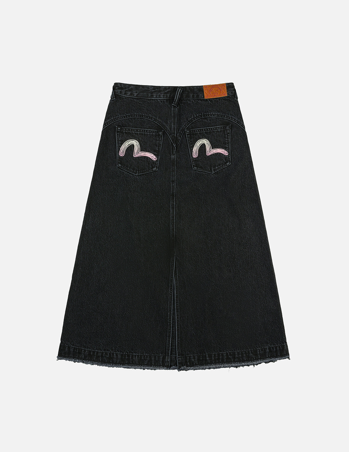 海鸥刺绣和破损时尚版型牛仔半裙