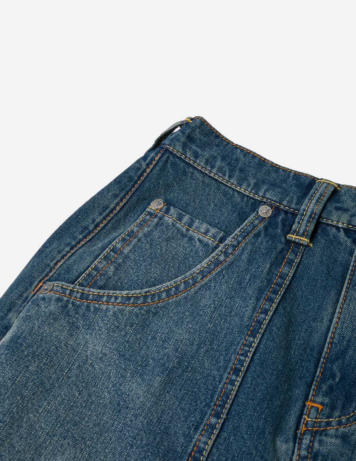 口号印花时尚版型牛仔A字长裙