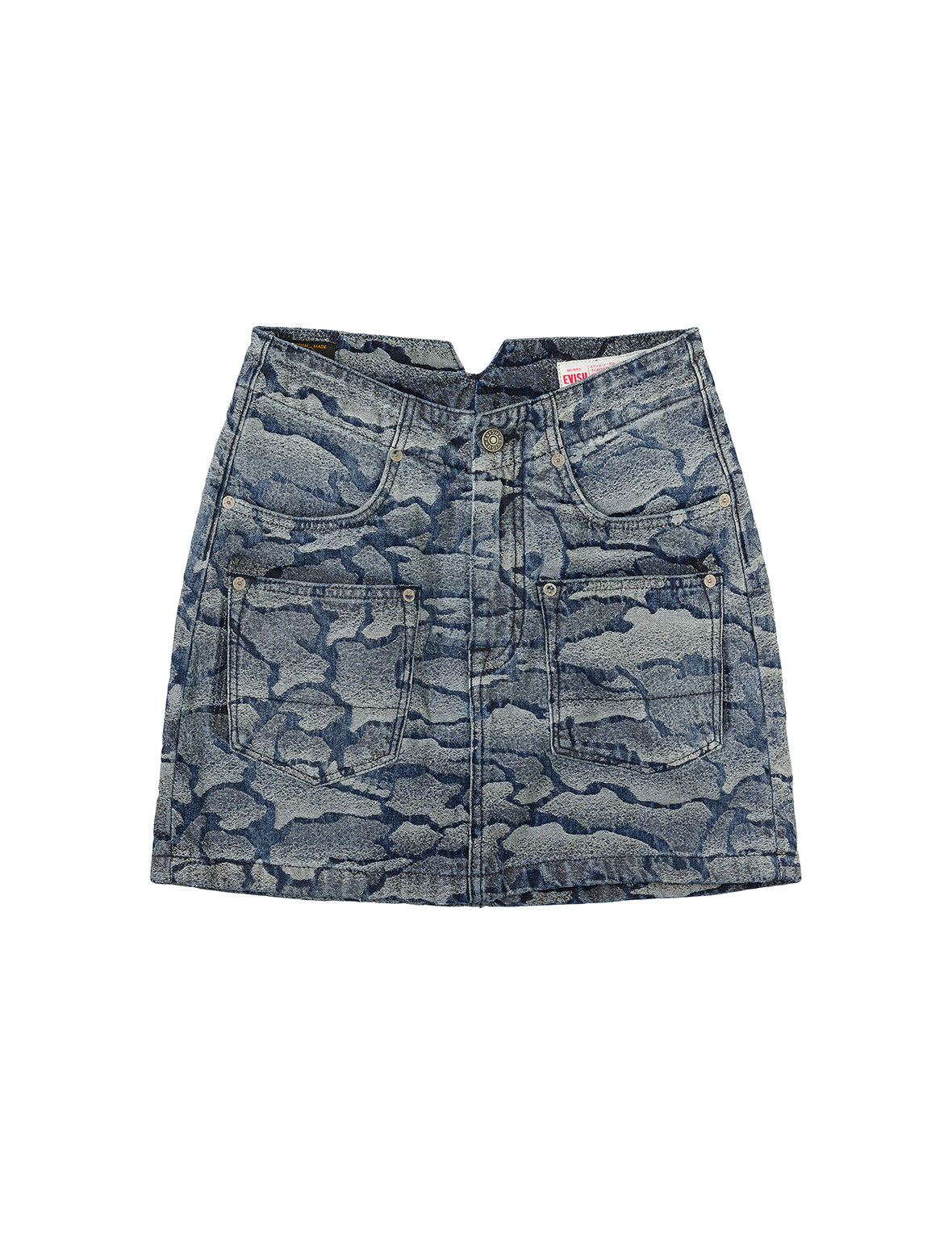 Allover Ishigaki Camouflage Jacquard Fashion Fit Denim Skirt