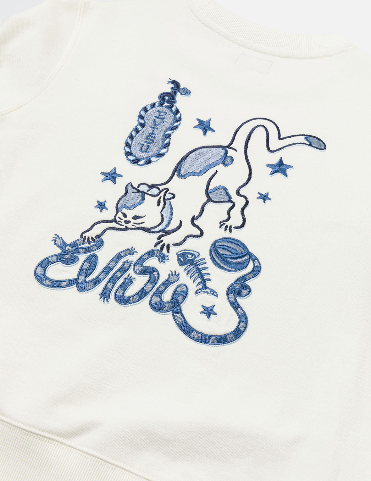 小猫和商标刺绣常规版型卫衣