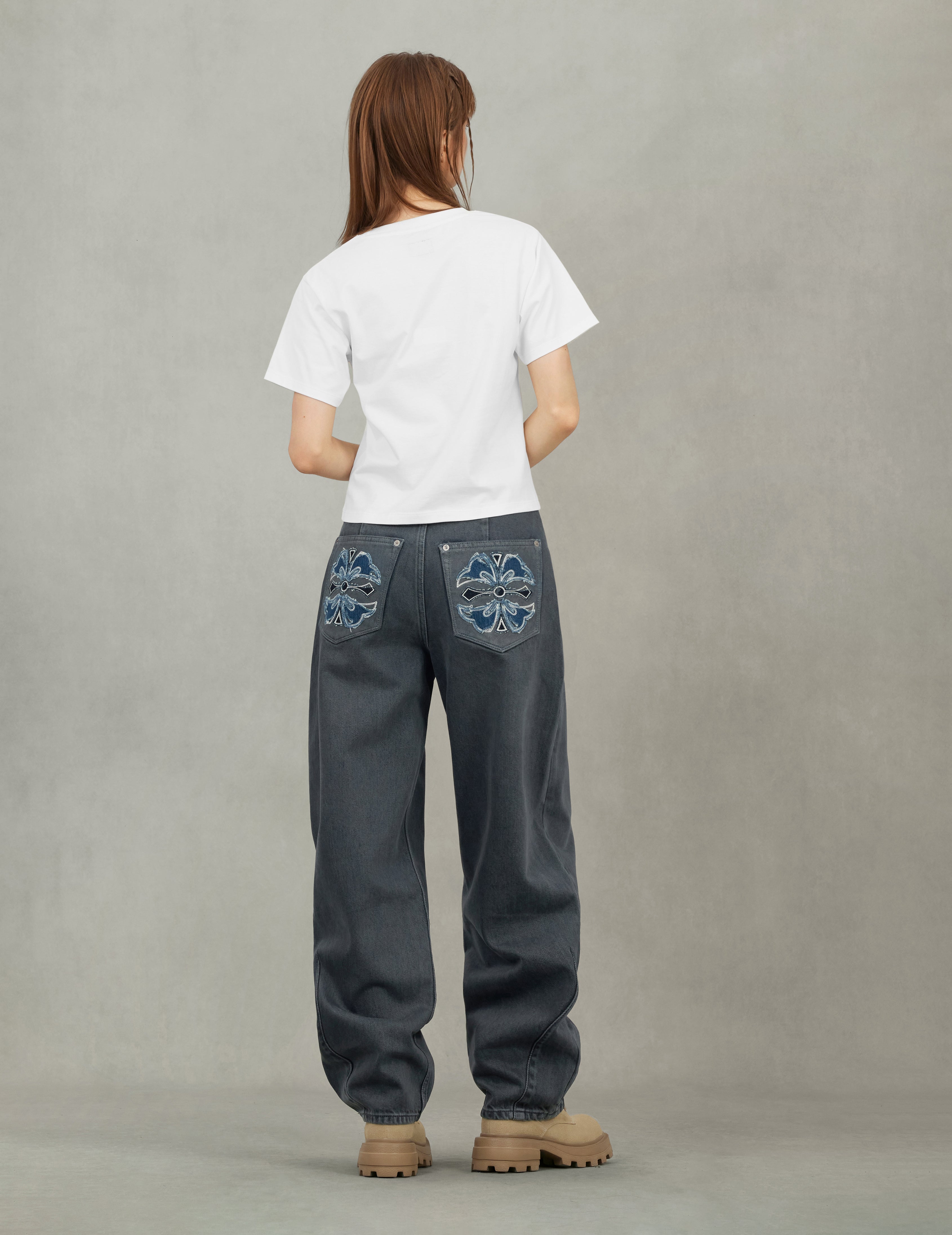 2-in-1 Ishigaki Camouflage Denim Corset Print Fashion Fit T-Shirt