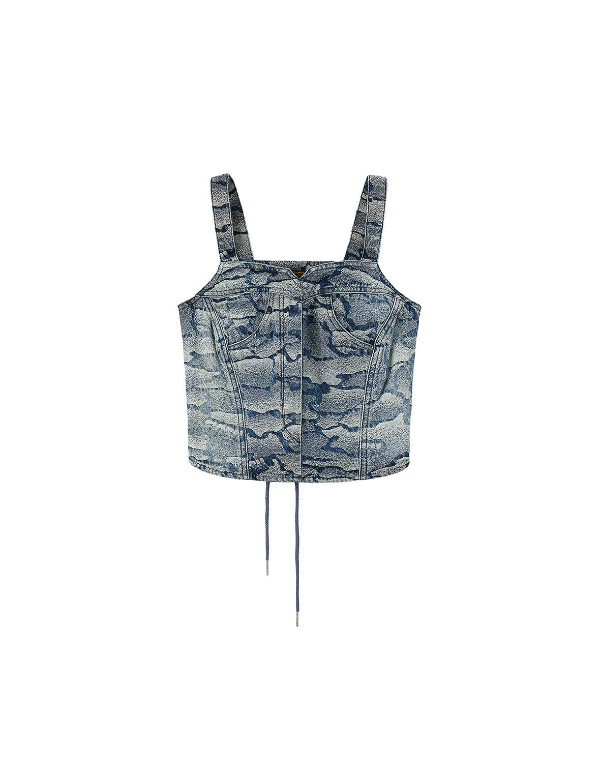 Allover Ishigaki Camouflage Jacquard Fashion Fit Denim Corset