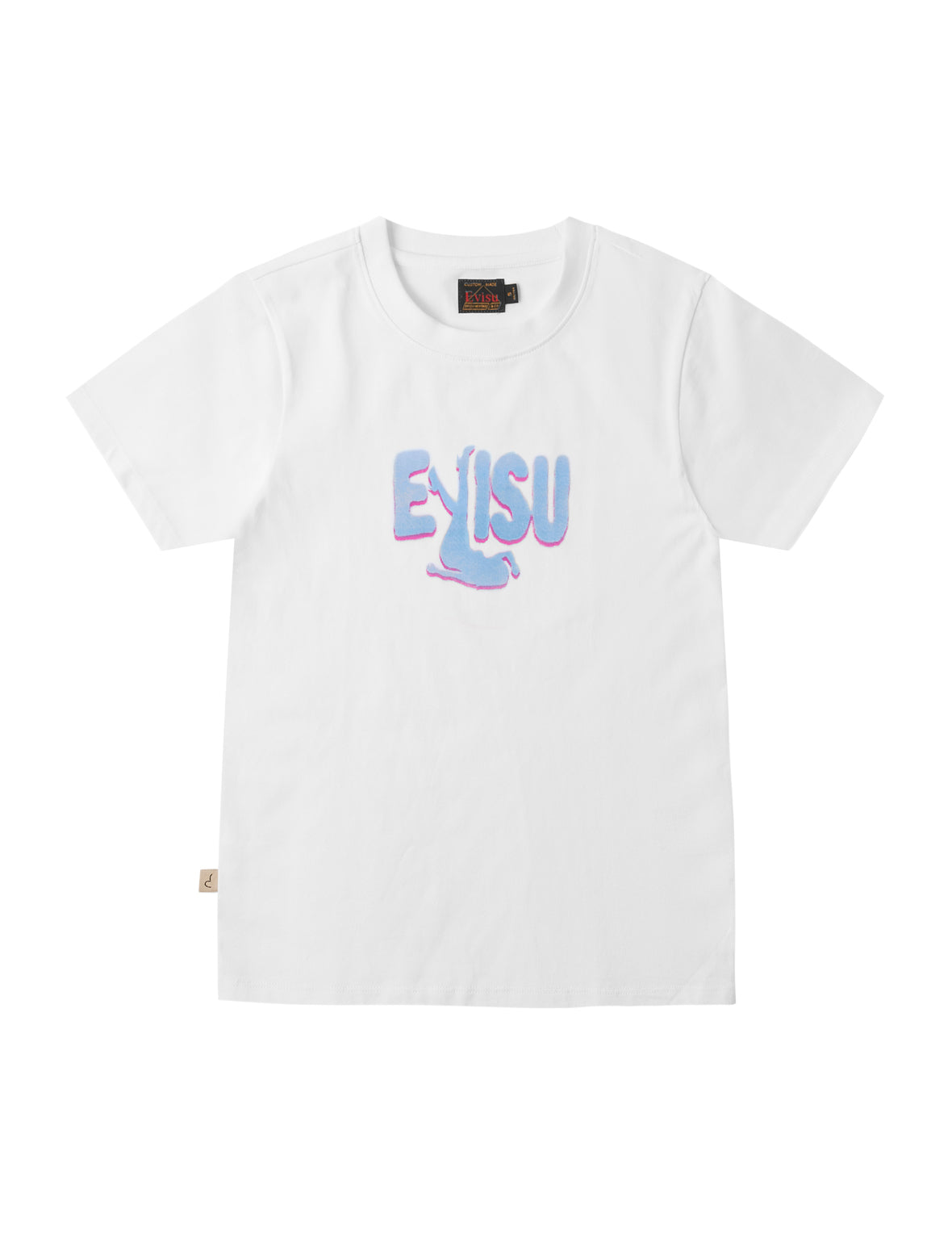 Two-Tone EVISU Logo Silhouette Print T-Shirt