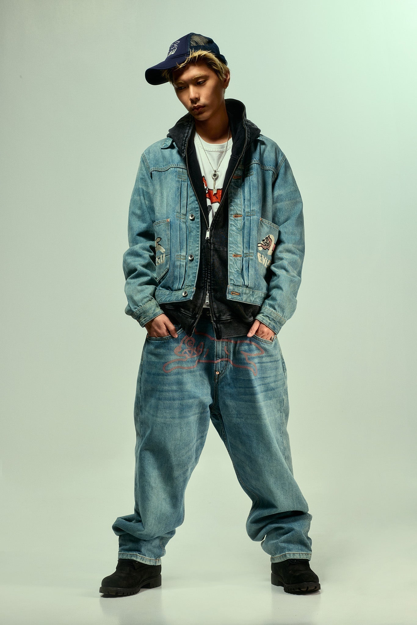 EXCLUSIVE】EVISU X ICECREAM Daicock Jeans