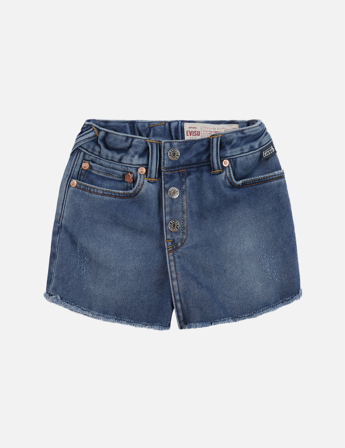 Daruma Print Pocket Denim Skort