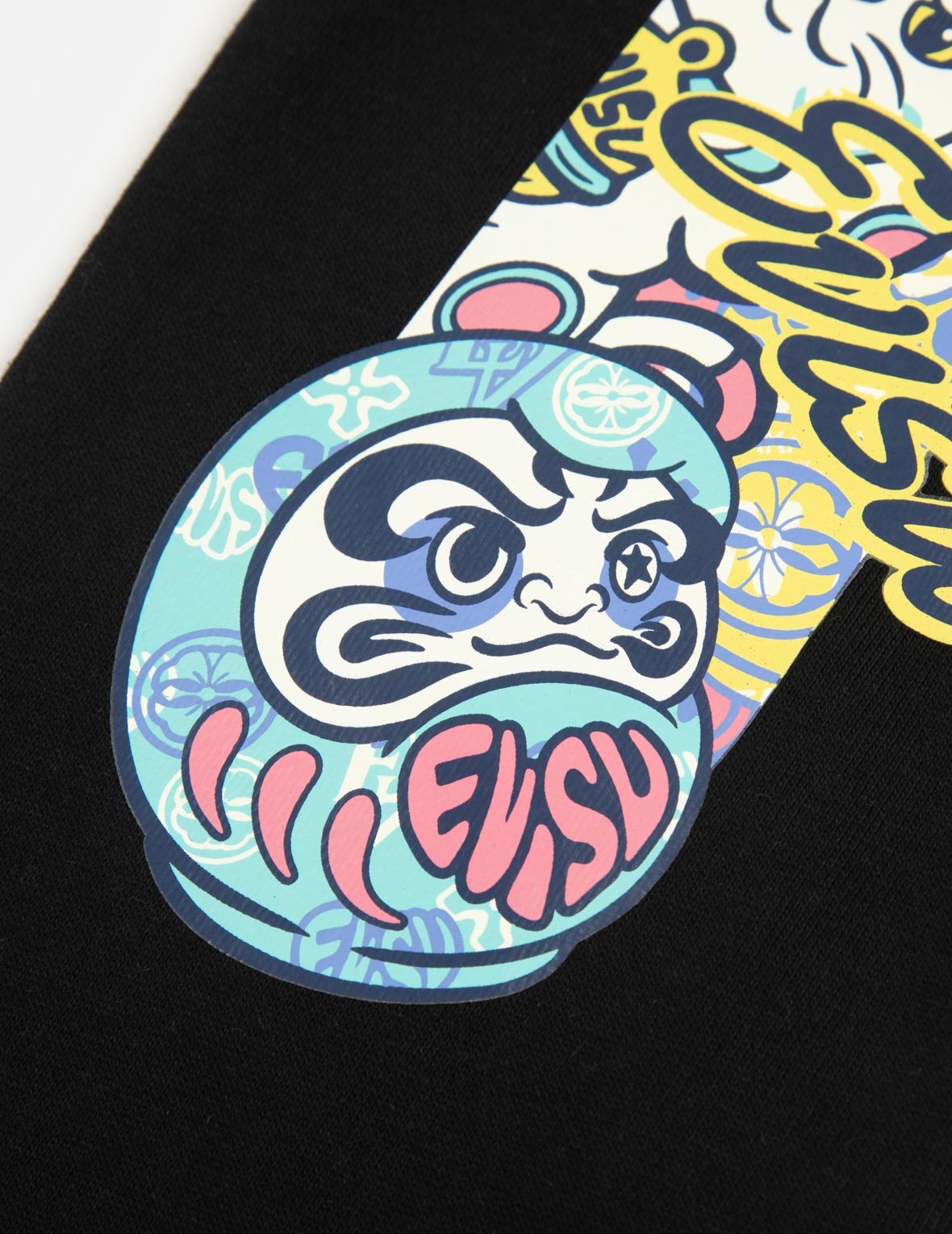 Fortune Cat and Daruma-pattern Daicock Print Sweatpants