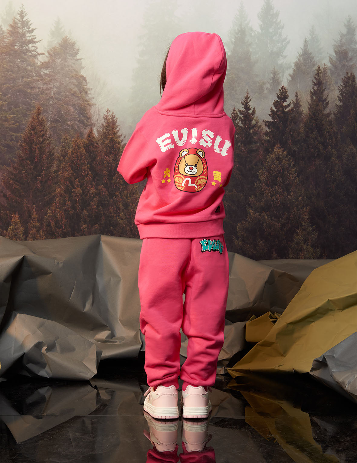 Daruma Bear Print Regular Fit Hoodie