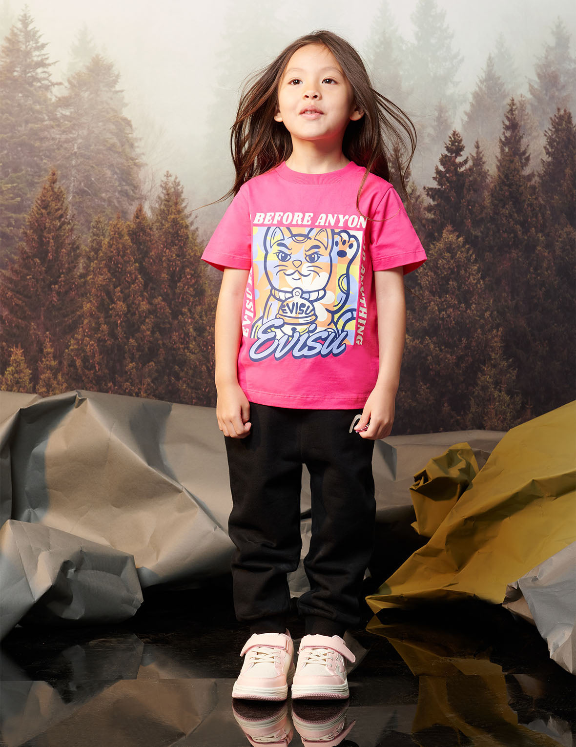 Fortune Cat Print Regular Fit T-shirt