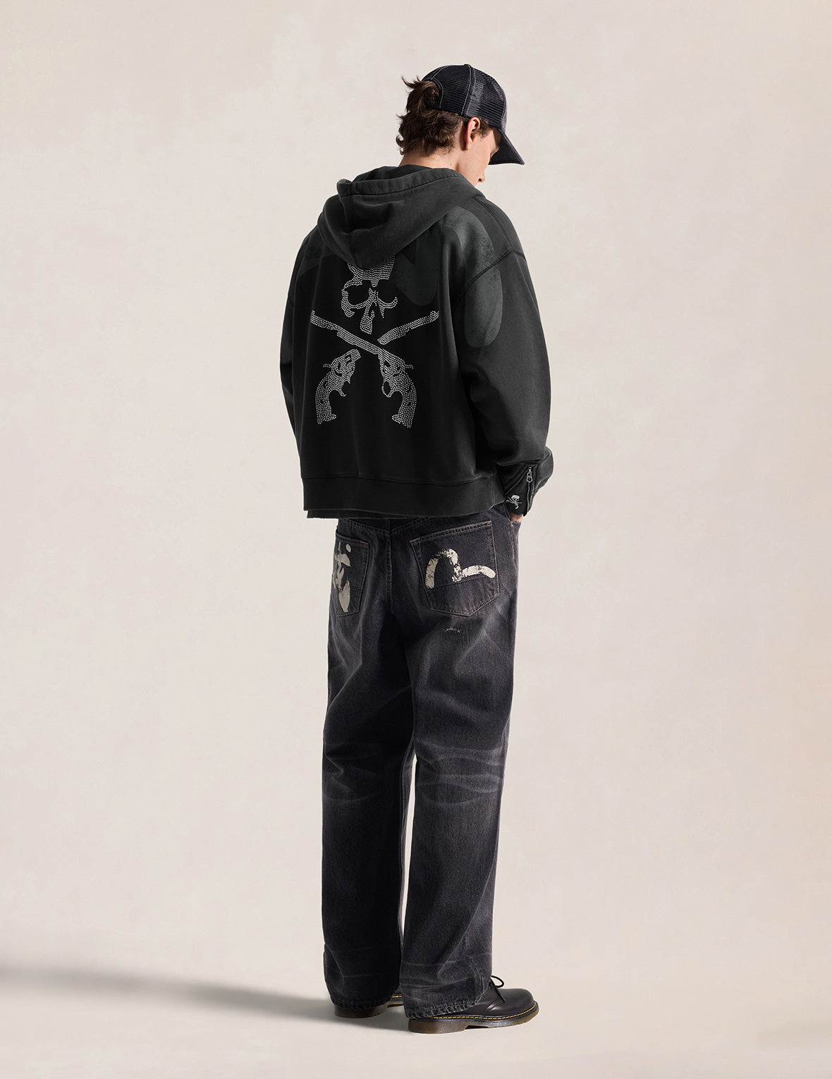 EVISU x mastermind JAPAN x roarguns 双枪骷髅大M后加帽卫衣