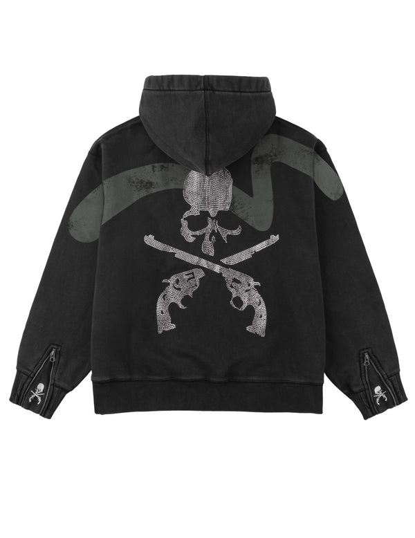 EVISU x mastermind JAPAN x roarguns 双枪骷髅大M后加帽卫衣