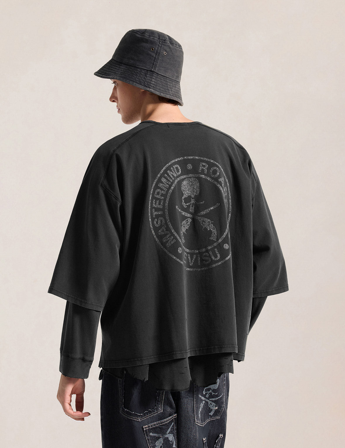 EVISU x mastermind JAPAN x roarguns 破损双层长袖T恤