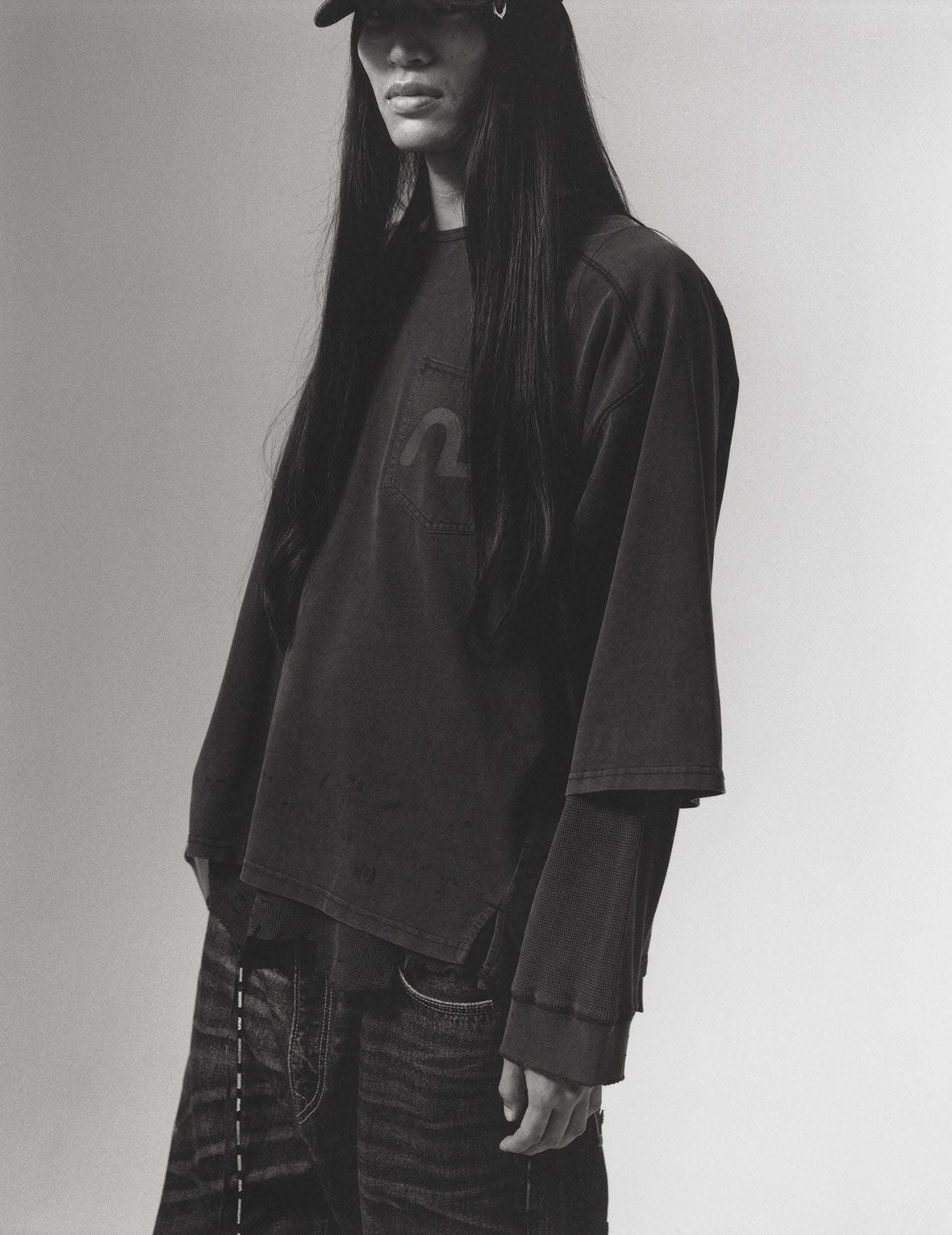 EVISU x mastermind JAPAN x roarguns 破损双层长袖T恤