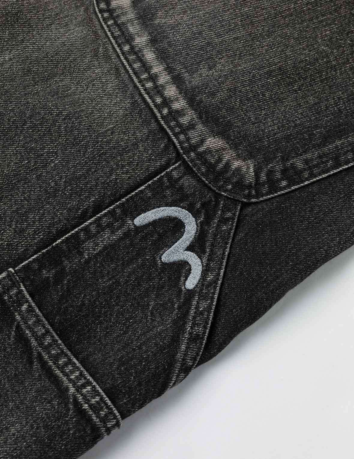 Washed Seagull Print Regular Fit Painter Jeans