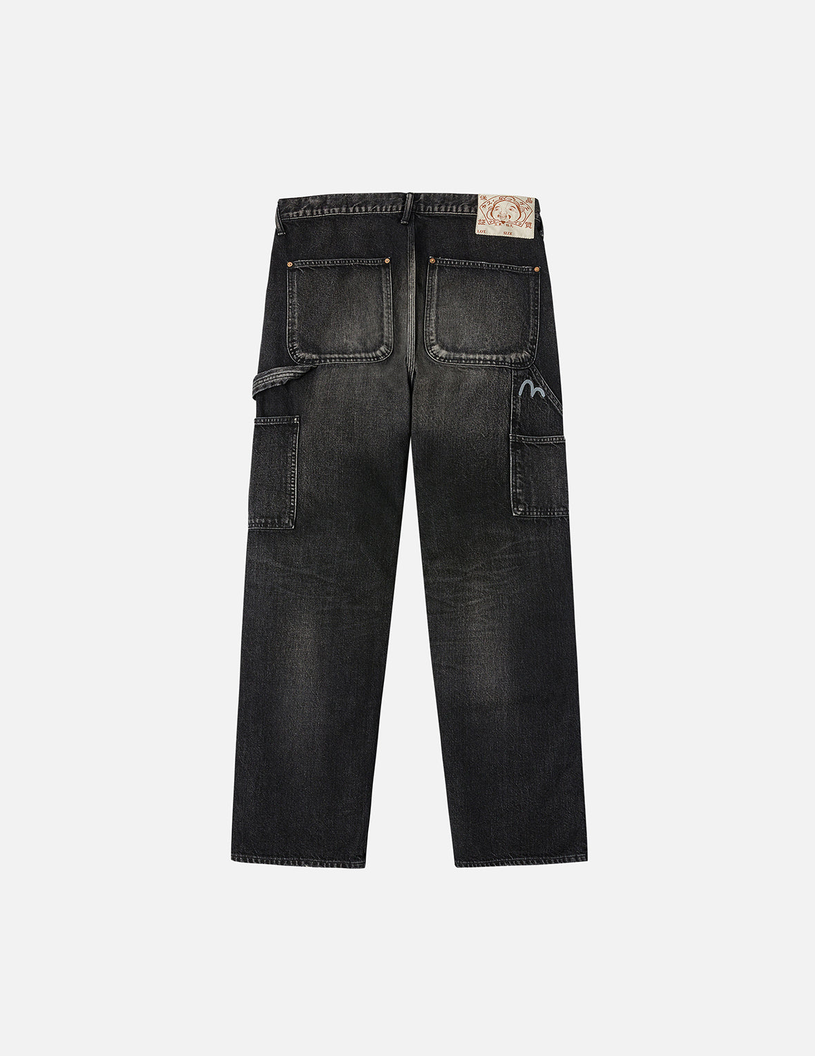 Washed Seagull Print Regular Fit Painter Jeans