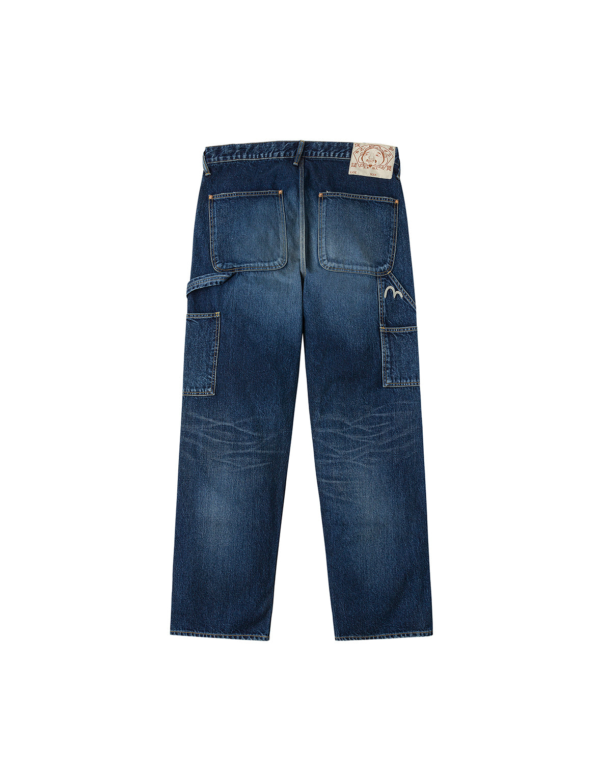 Washed Seagull Print Regular Fit Painter Jeans