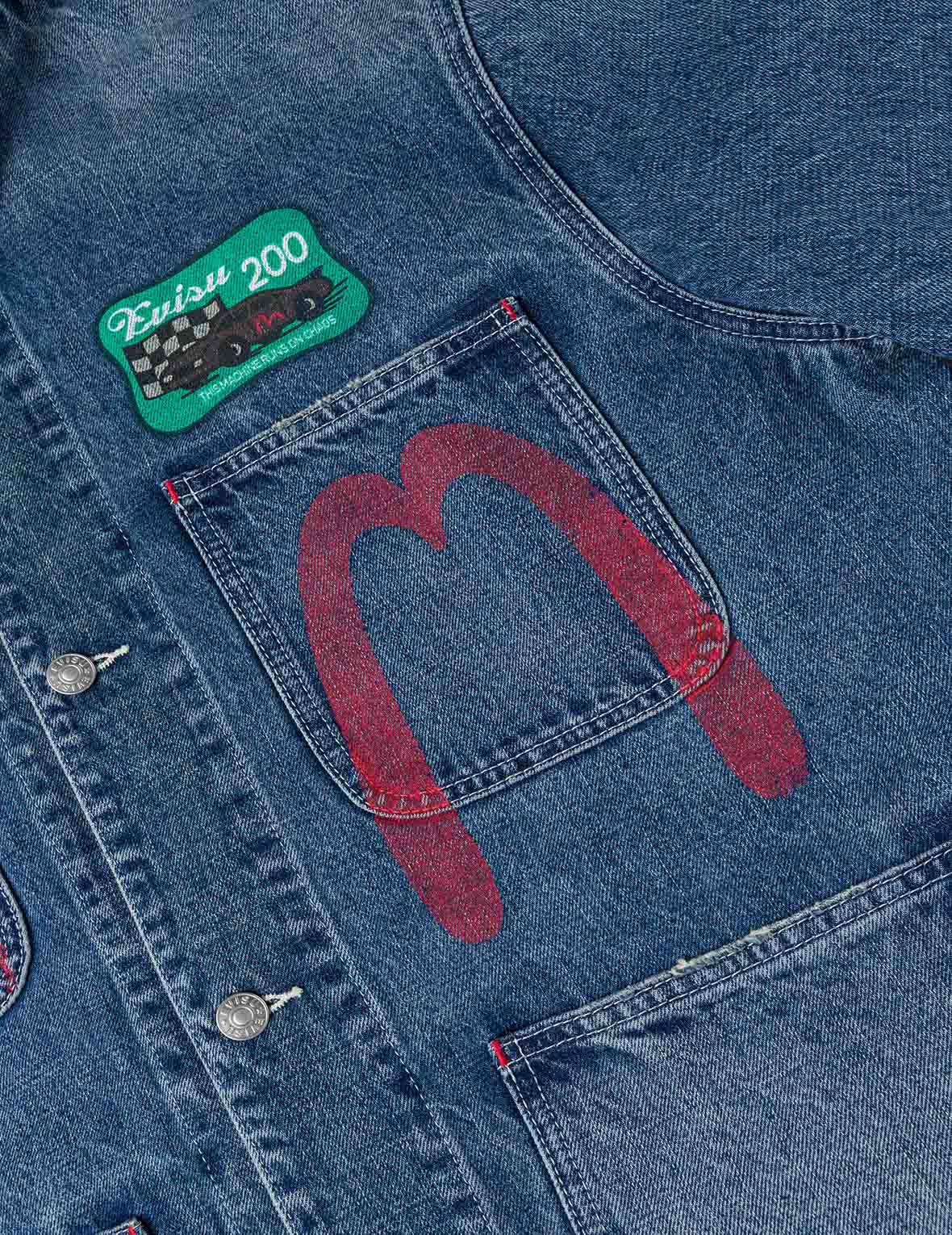 多口袋牛仔工装夹克