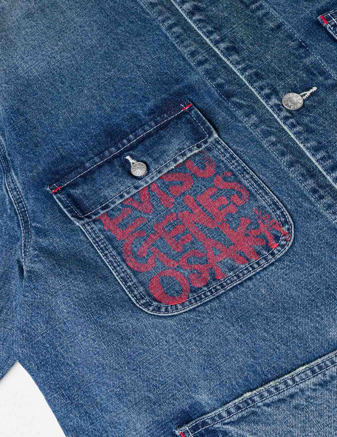 多口袋牛仔工装夹克