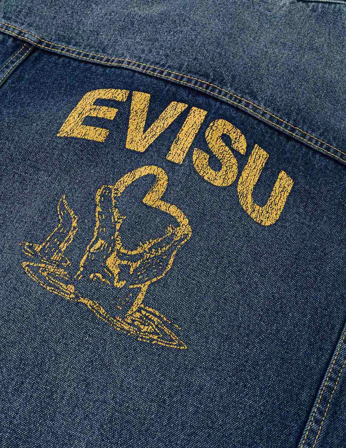 Sand Washed Crocodile Print Denim Jacket
