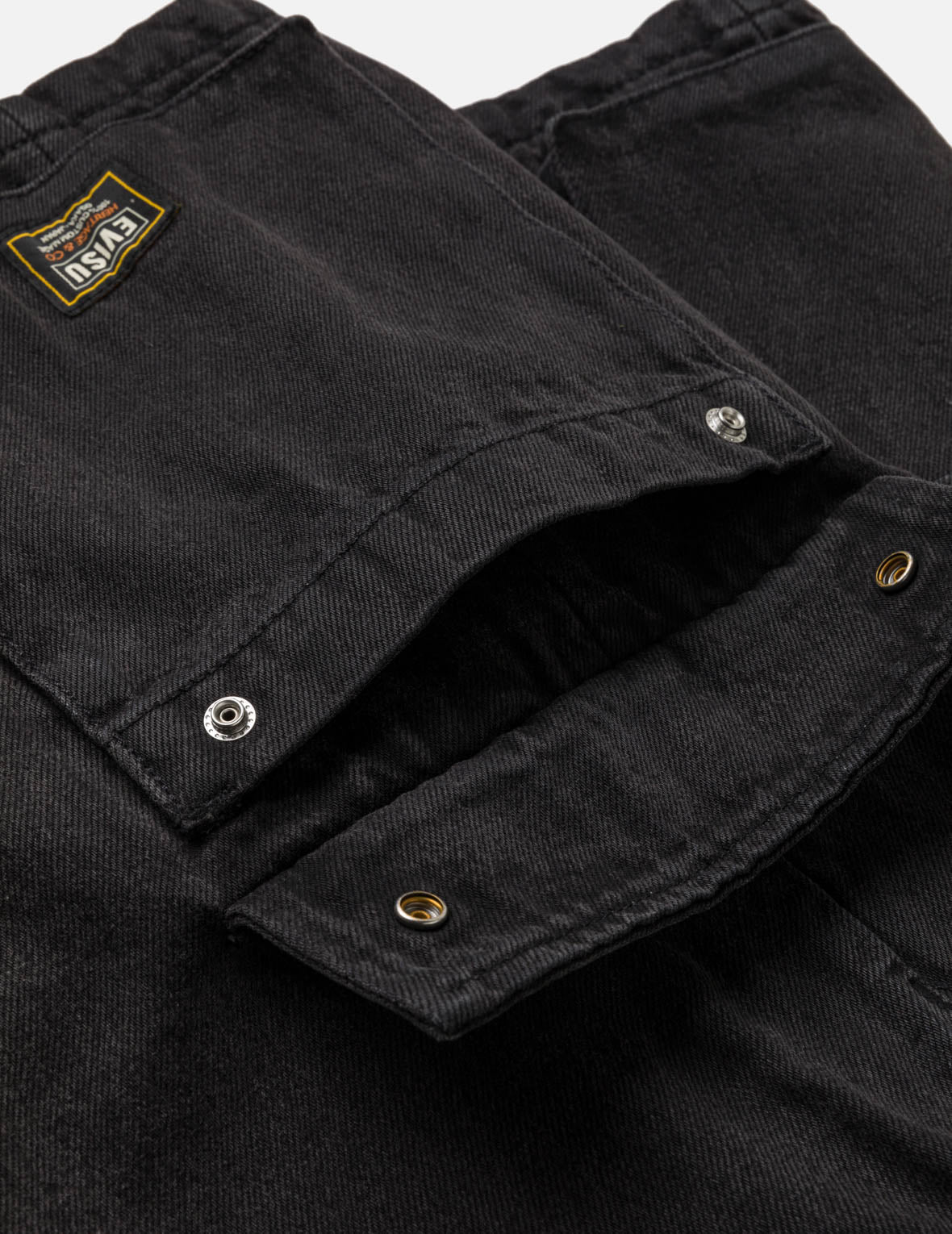 Multi-Pocket Seagull Black Jorts