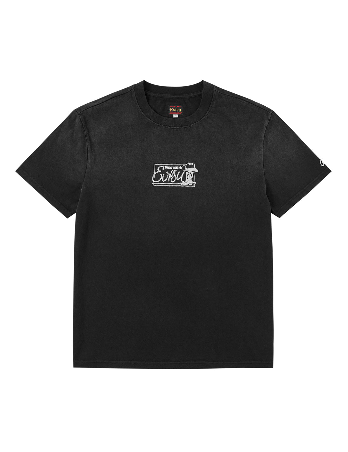 牛仔靴刺绣T恤