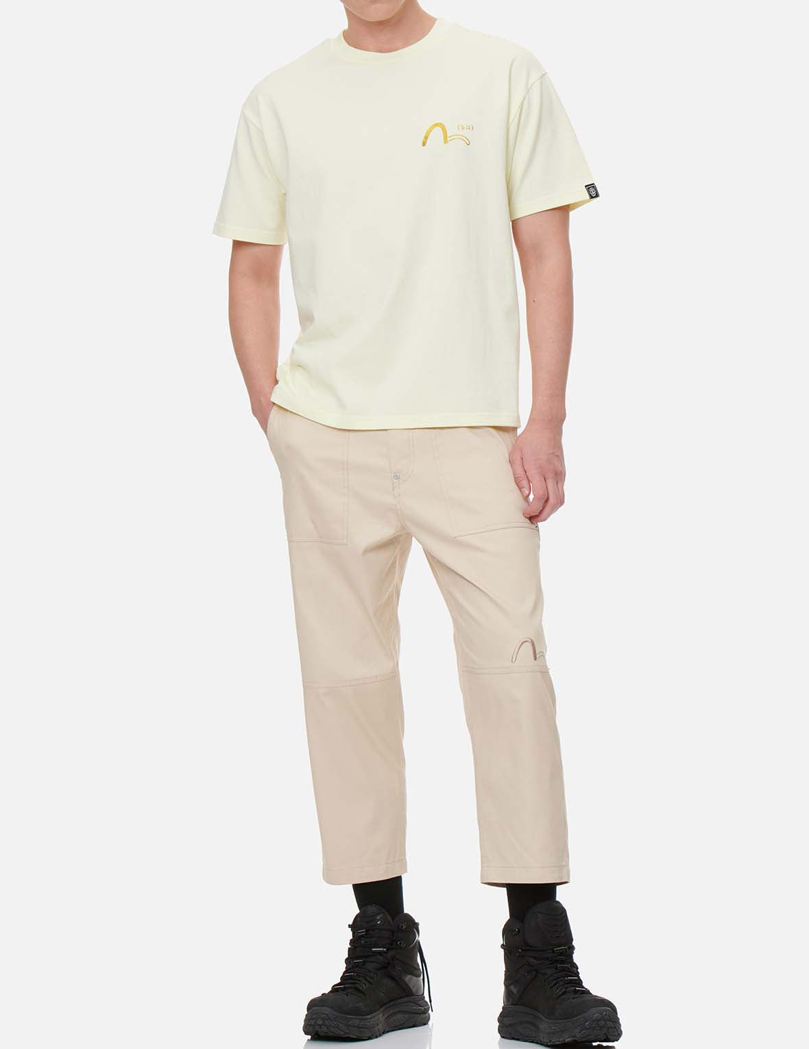 Logo Embroidery Drop Crotch Pants