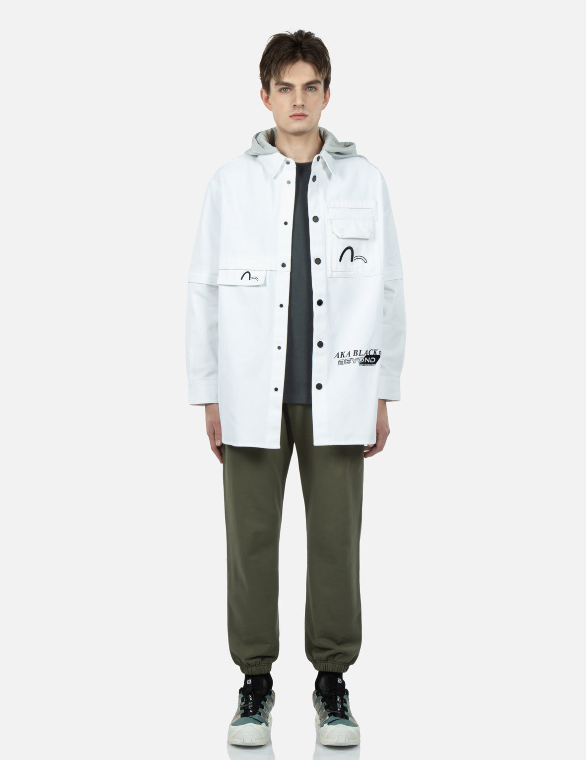 Multi Graphic Embroidery Mock 2-in-1 Jacket