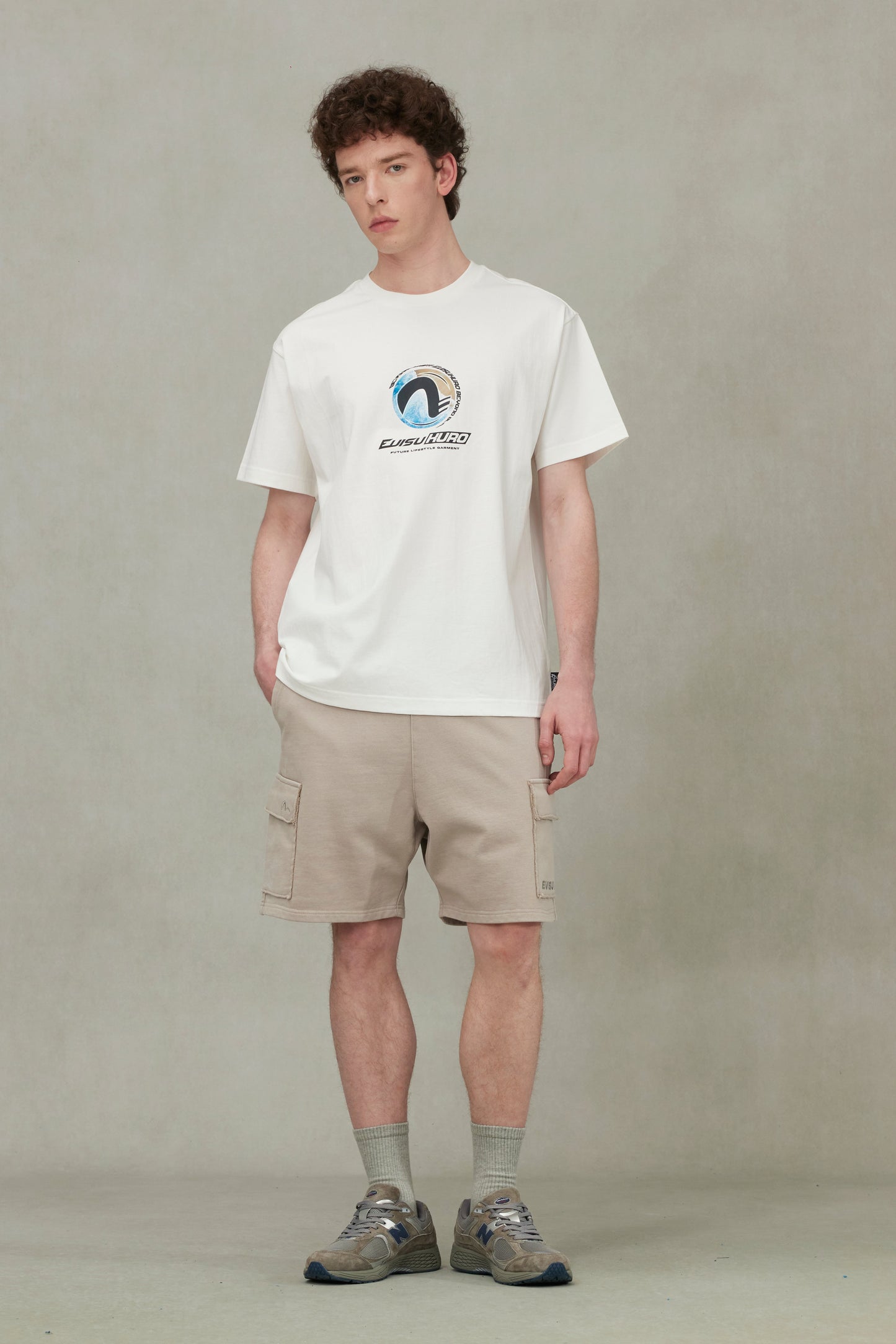 Seagull and Logo Embroidery Relax Fit Sun-Dried Finish Sweatshorts