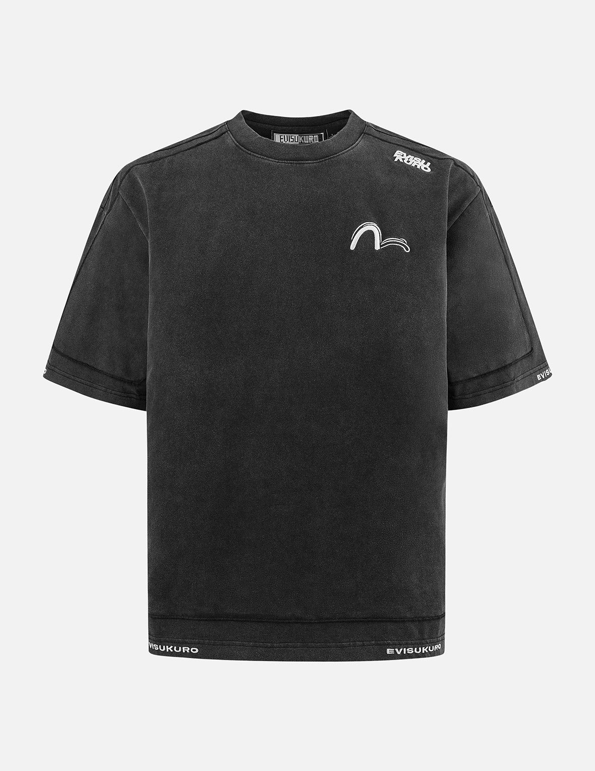 商标和海鸥刺绣超宽版T恤