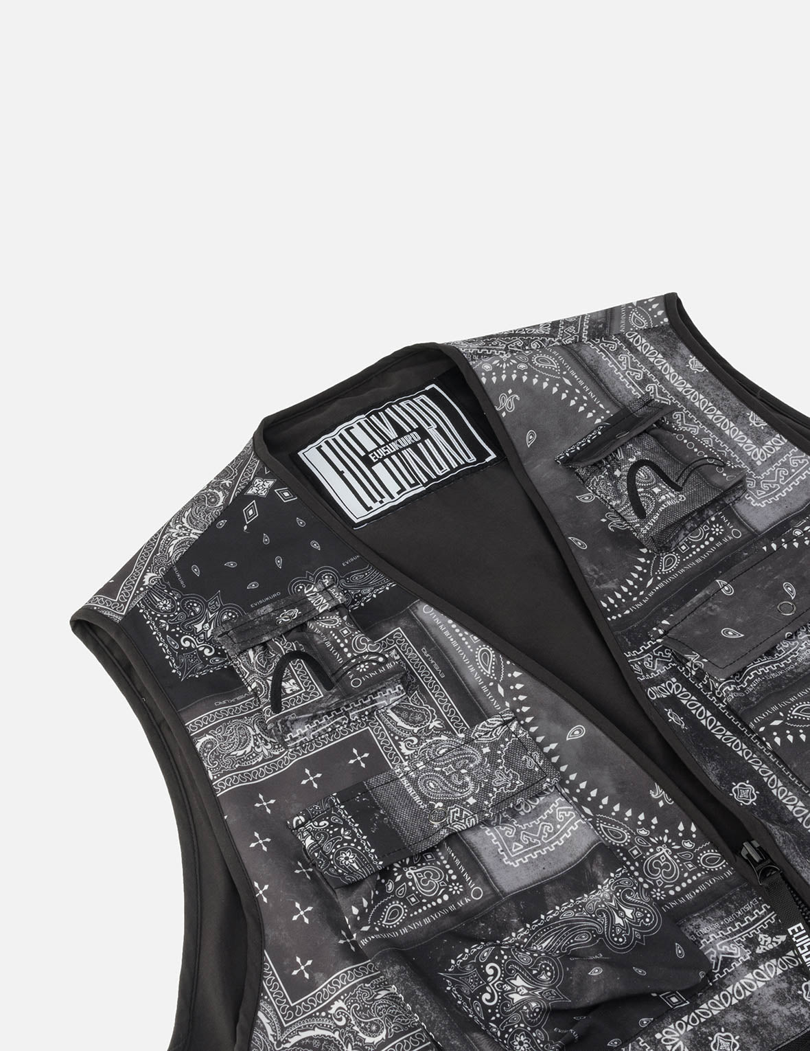 满地佩斯利印花超宽版工装背心