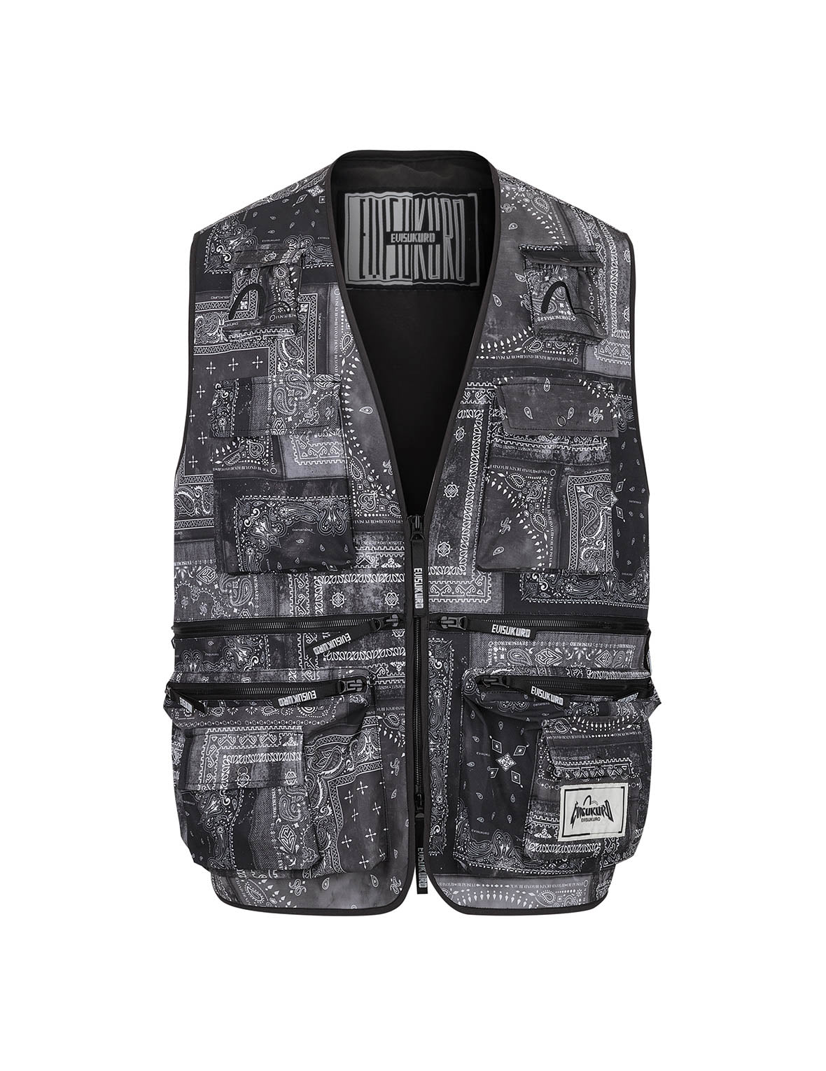 满地佩斯利印花超宽版工装背心