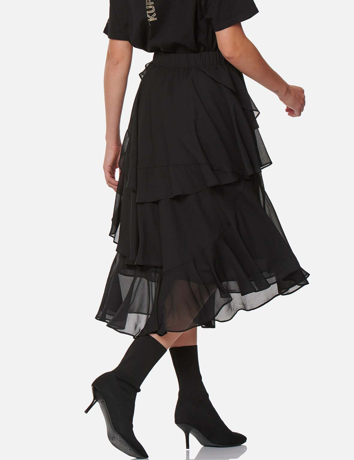 Asymmetric Layered Skirt