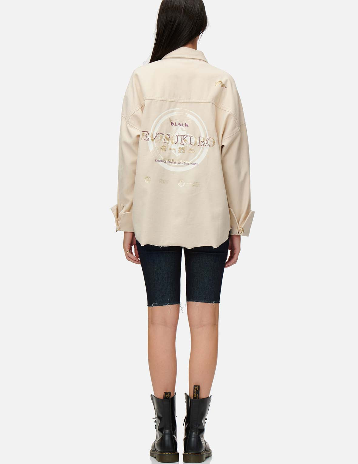 Metal Ring Denim Shirt Jacket