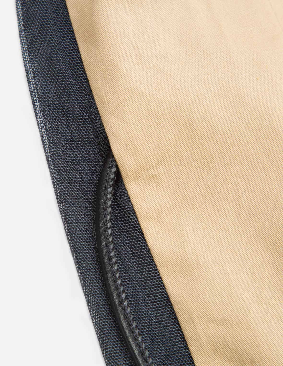 Pleated-Mesh Panelled Trench Jacket