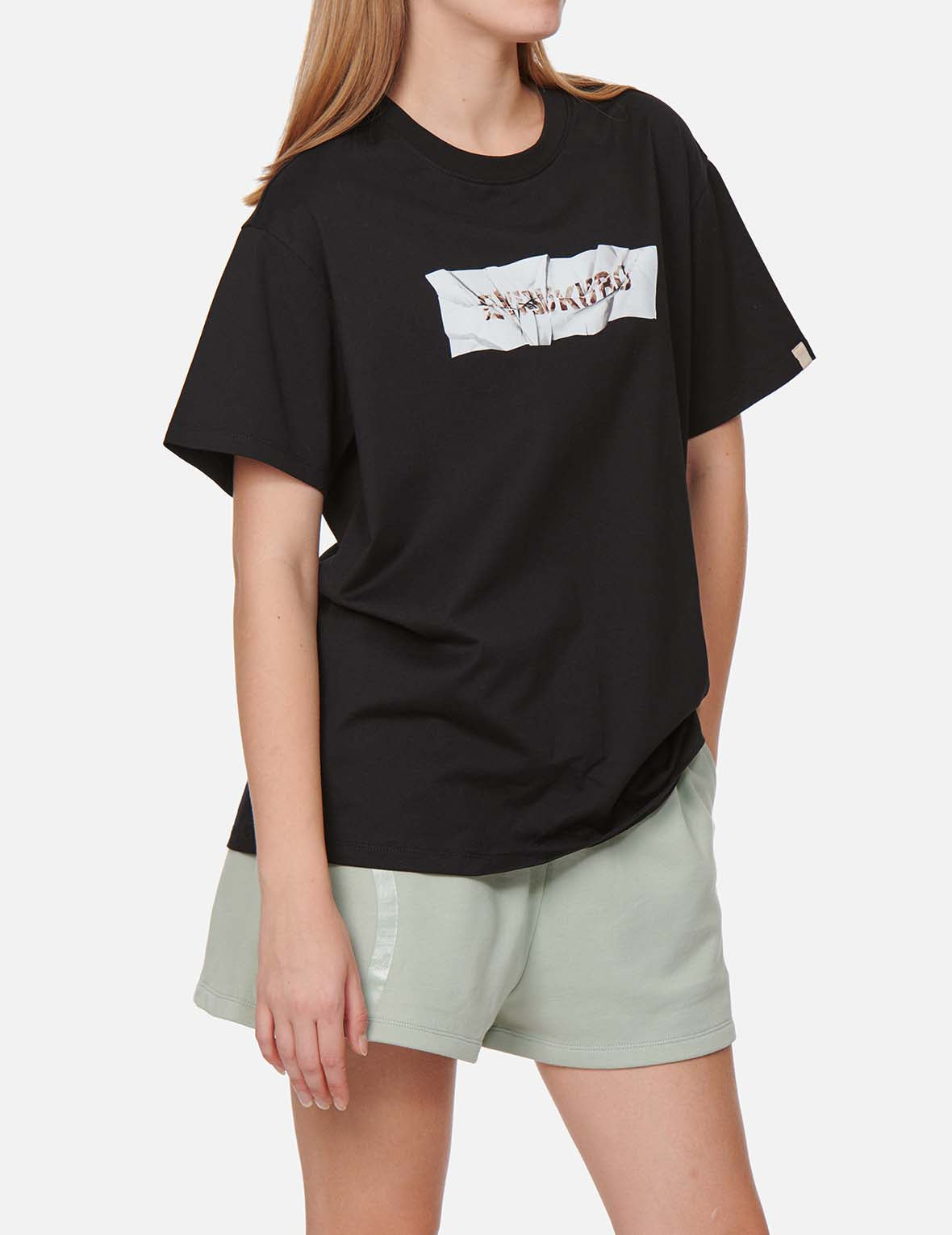 Crinkled Box Logo Print T-Shirt