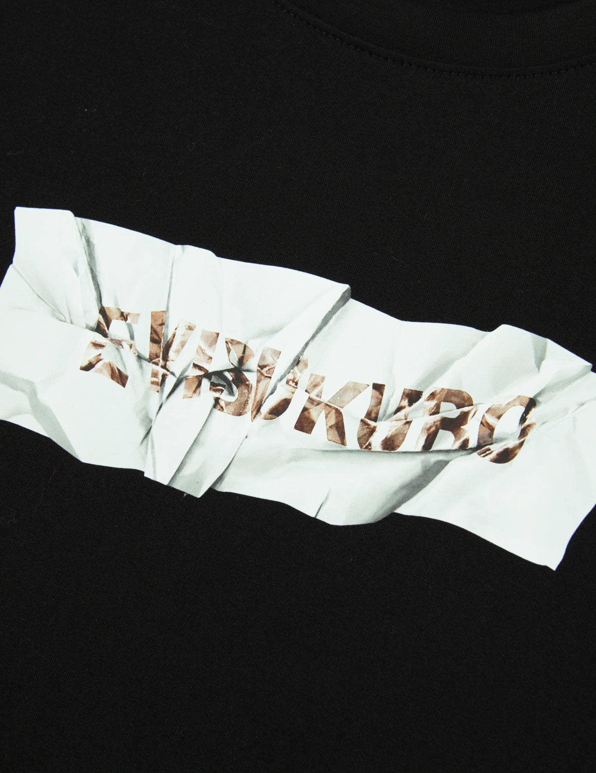 Crinkled Box Logo Print T-Shirt