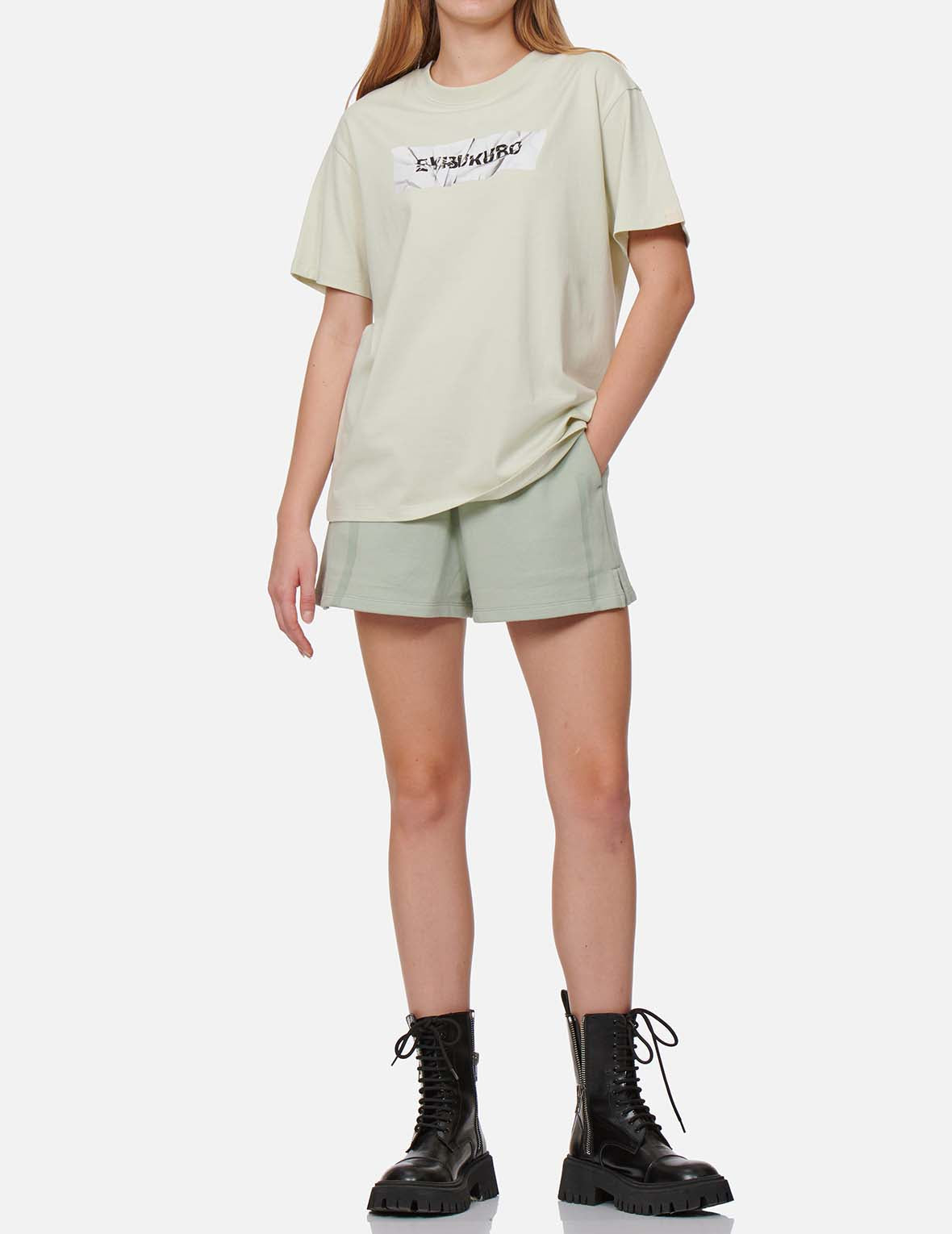 Crinkled Box Logo Print T-Shirt
