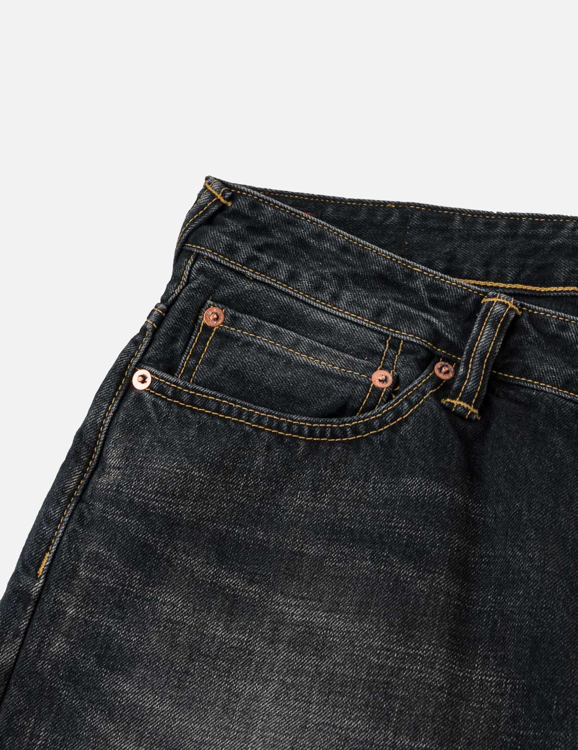 Black Washed Seagull Print Relax Fit Jeans #2030