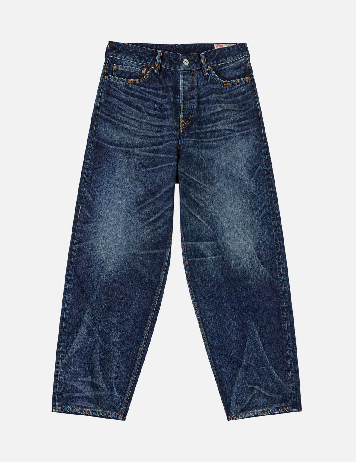 Mid-washed Seagull Print Loose Fit Jeans #2038