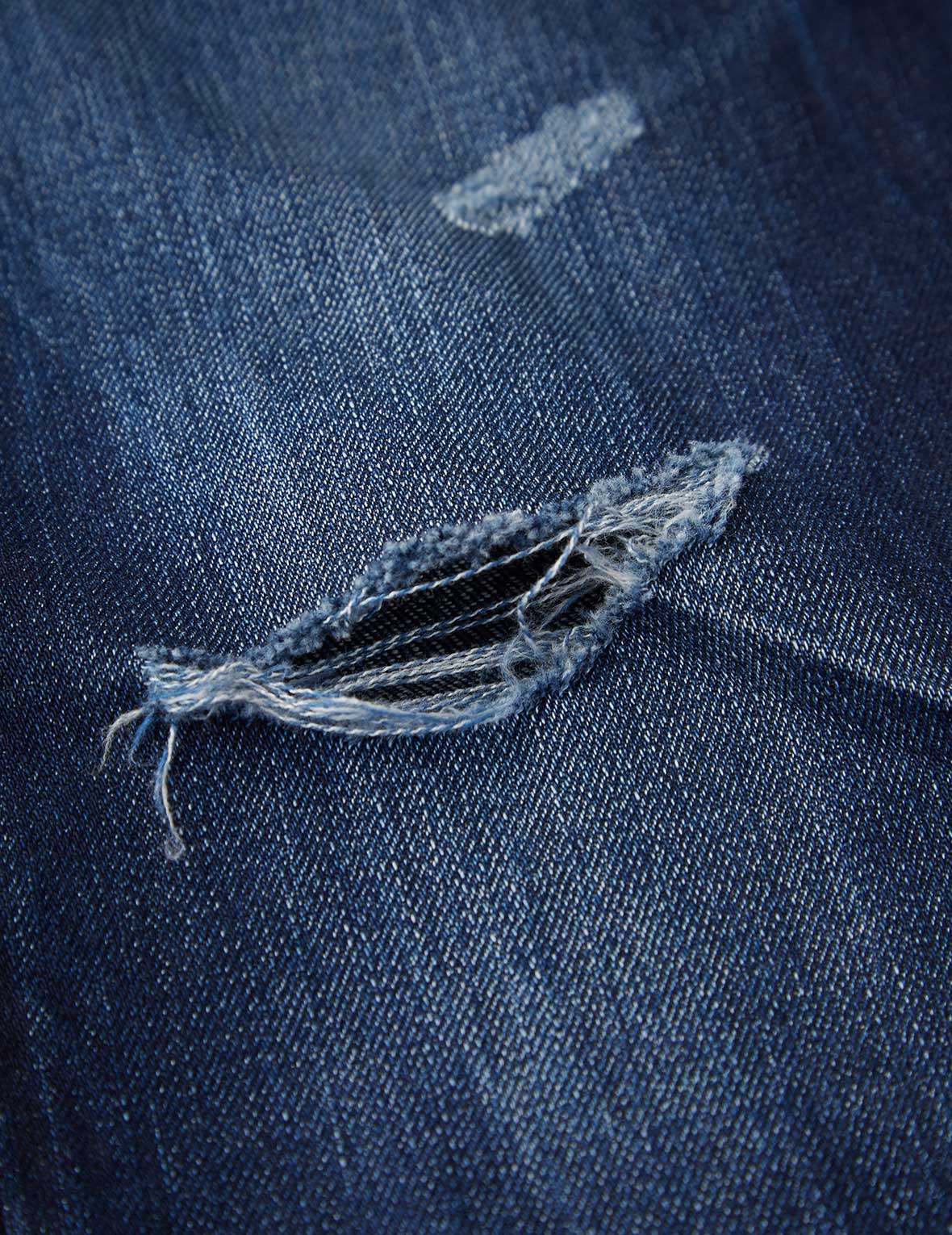 Seagull Appliqué Distressed Regular Straight Fit Jeans #2008