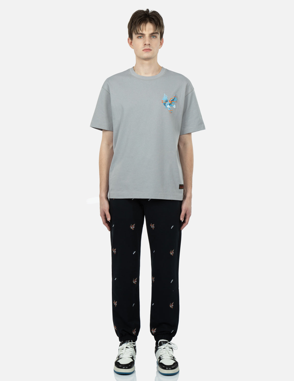 Eagle and Logo Allover Embroidery Sweatpants