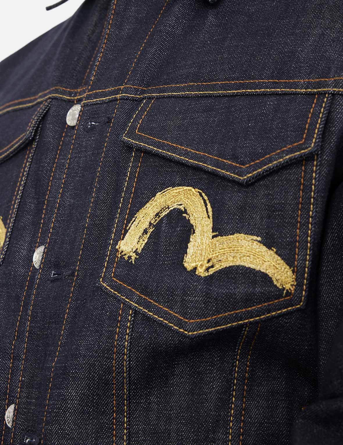 Hakutaku Embroidery Relax Fit Denim Jacket – EVISU