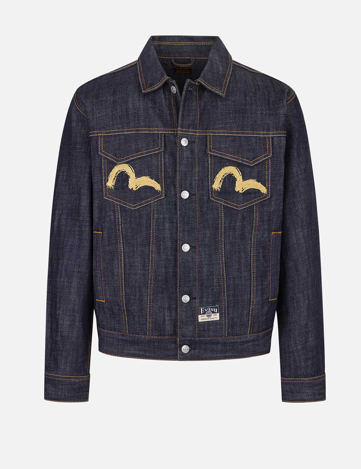 Hakutaku Embroidery Relax Fit Denim Jacket – EVISU
